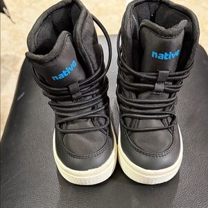 Native Kids Black and White Boots child size 8